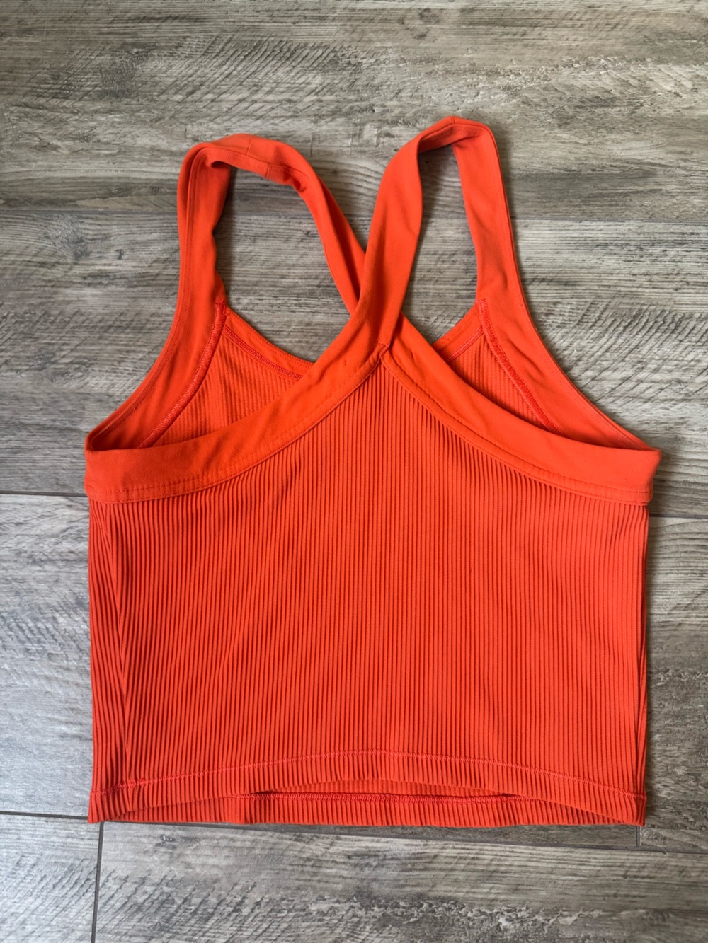 Athleta Orange Ribbed Racerback Tank - Picture 3 of 3